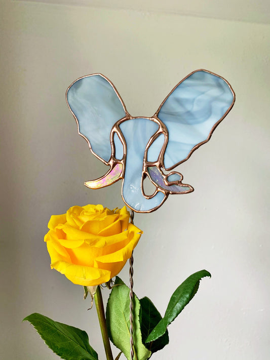 Elephant Stained Glass Plant Stake